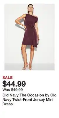 Old Navy Old Navy The Occasion by Old Navy Twist-Front Jersey Mini Dress offer