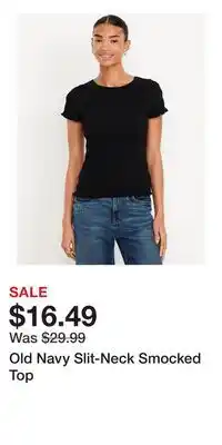 Old Navy Old Navy Slit-Neck Smocked Top offer