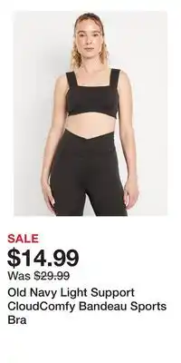 Old Navy Old Navy Light Support CloudComfy Bandeau Sports Bra offer