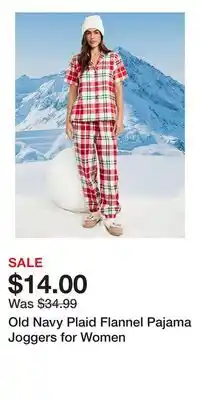 Old Navy Old Navy Plaid Flannel Pajama Joggers for Women offer