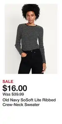 Old Navy Old Navy SoSoft Lite Ribbed Crew-Neck Sweater offer