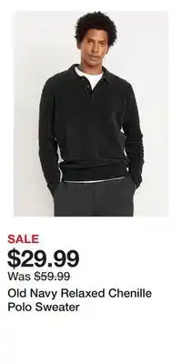 Old Navy Old Navy Relaxed Chenille Polo Sweater offer
