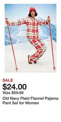 Old Navy Old Navy Plaid Flannel Pajama Pant Set for Women offer