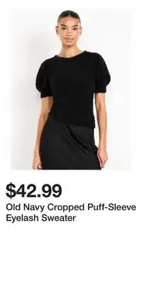 Old Navy Old Navy Cropped Puff-Sleeve Eyelash Sweater offer