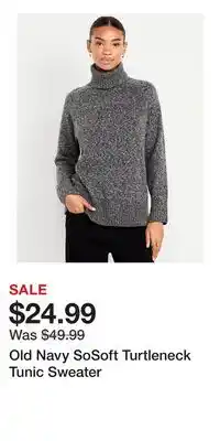 Old Navy Old Navy SoSoft Turtleneck Tunic Sweater offer