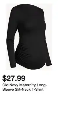 Old Navy Old Navy Maternity Long-Sleeve Slit-Neck T-Shirt offer