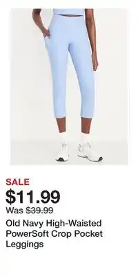 Old Navy Old Navy High-Waisted PowerSoft Crop Pocket Leggings offer