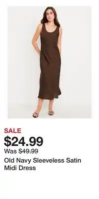 Old Navy Old Navy Sleeveless Satin Midi Dress offer