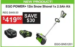 Atlas Tools & Machinery EGO POWER+ 12in Snow Shovel 1x 2.5Ah Kit offer