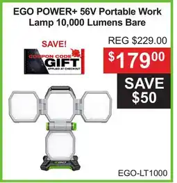 Atlas Tools & Machinery EGO-LT1000 EGO POWER + 56V Portable Work Lamp offer