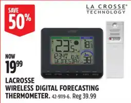 Canadian Tire LACROSSE WIRELESS DIGITAL FORECASTING THERMOMETER offer