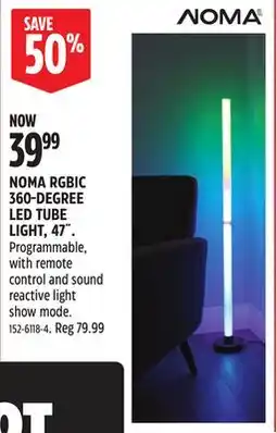 Canadian Tire NOMA RGBIC 360-DEGREE LED TUBE LIGHT, 47 offer