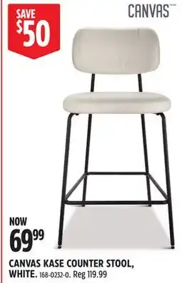 Canadian Tire CANVAS KASE COUNTER STOOL, WHITE offer