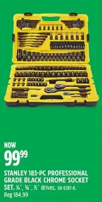 Canadian Tire STANLEY 183-PC PROFESSIONAL GRADE BLACK CHROME SOCKET SET offer
