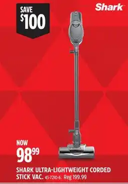 Canadian Tire SHARK ULTRA-LIGHTWEIGHT CORDED STICK VAC offer