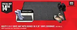 Canadian Tire MULTY 3 X 4´ VINYL MAT WITH BONUS 18 X 29˝ VINYL DOORMAT offer