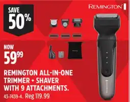 Canadian Tire REMINGTON ALL-IN-ONE TRIMMER + SHAVER WITH 9 ATTACHMENTS offer