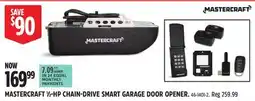 Canadian Tire MASTERCRAFT 1⁄2-HP CHAIN-DRIVE SMART GARAGE DOOR OPENER offer