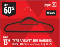 Canadian Tire TYPE A VELVET SUIT HANGERS offer