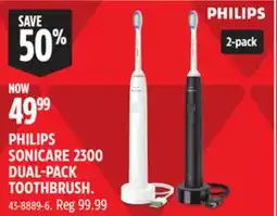 Canadian Tire PHILIPS SONICARE 2300 DUAL-PACK TOOTHBRUSH offer