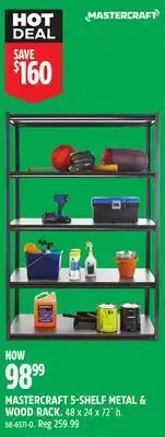 Canadian Tire MASTERCRAFT 5-SHELF METAL & WOOD RACK offer