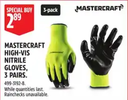 Canadian Tire MASTERCRAFT HIGH-VIS NITRILE GLOVES, 3 PAIRS offer