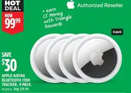 Canadian Tire APPLE AIRTAG BLUETOOTH ITEM TRACKER, 4-PACK offer