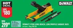 Canadian Tire DEWALT 3-TON LONG REACH, LOW PROFILE GARAGE JACK offer