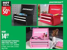 Canadian Tire MASTERCRAFT PORTABLE MINI STEEL TOOL BOX offer