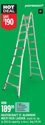 Canadian Tire MASTERCRAFT 21´ ALUMINUM MULTI-TASK LADDER offer