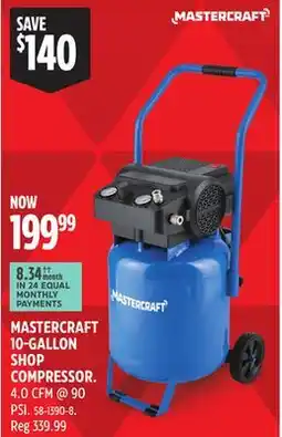 Canadian Tire MASTERCRAFT 10-GALLON SHOP COMPRESSOR offer