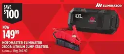 Canadian Tire MOTOMASTER ELIMINATOR 2500A LITHIUM JUMP STARTER offer