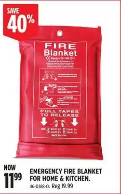 Canadian Tire EMERGENCY FIRE BLANKET FOR HOME & KITCHEN offer