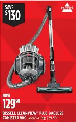 Canadian Tire BISSELL CLEANVIEW PLUS BAGLESS CANISTER VAC offer