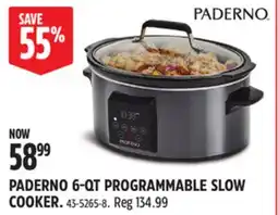 Canadian Tire PADERNO 6-QT PROGRAMMABLE SLOW COOKER offer