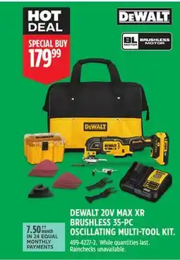 Canadian Tire DEWALT 20V MAX XR BRUSHLESS 35-PC OSCILLATING MULTI-TOOL KIT offer