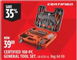 Canadian Tire CERTIFIED 168-PC GENERAL TOOL SET offer