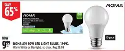 Canadian Tire NOMA A19 60W LED LIGHT BULBS, 12-PK offer