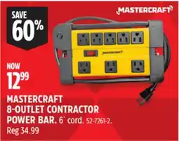 Canadian Tire MASTERCRAFT 8-OUTLET CONTRACTOR POWER BAR offer