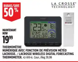 Canadian Tire la-crosse - wireless LACROSSE WIRELESS DIGITAL FORECASTING THERMOMETER offer