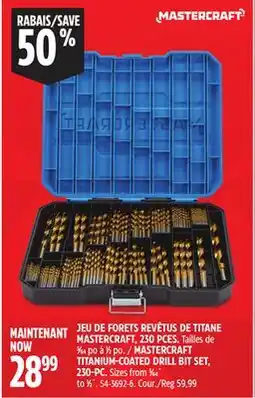 Canadian Tire MASTERCRAFT TITANIUM-COATED DRILL BIT SET, 230-PC offer