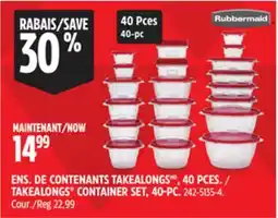 Canadian Tire RUBBERMAID TAKEALONGS CONTAINER SET, 40-PC offer