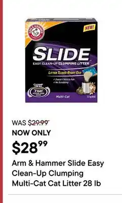 Petvalu Arm & Hammer Slide Easy Clean-Up Clumping Multi-Cat Cat Litter 28 lb offer