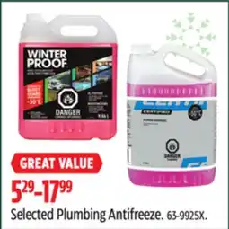 Canadian Tire Selected Plumbing Antifreeze offer