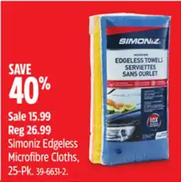 Canadian Tire Simoniz Edgeless Microfibre Cloths offer