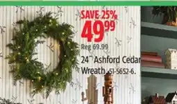 Canadian Tire CANVAS 24˝ Ashford Cedar Wreath offer