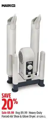Canadian Tire MaxxDry Heavy-Duty Forced-Air Shoe & Glove Dryer offer