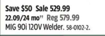 Canadian Tire MIG 90i 120V Welder offer