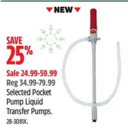 Canadian Tire Selected Pocket Pump Liquid Transfer Pumps offer