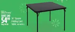 Canadian Tire For Living 34˝ Square Folding Card Table offer